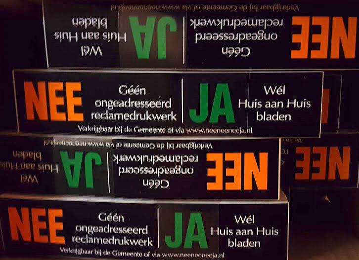 ja/nee-stickers op de brievenbus