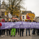 Een voorzienig spandoek tijdens de demonstratie van vorig jaar november. Foto: Harrie van Veen.