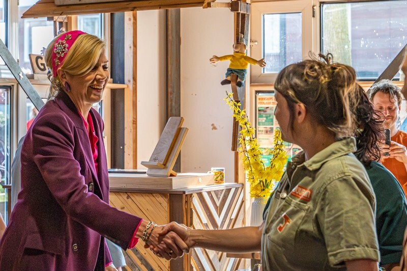 Koningin Máxima in het Hof van Cartesius. Foto: Harrie van Veen.