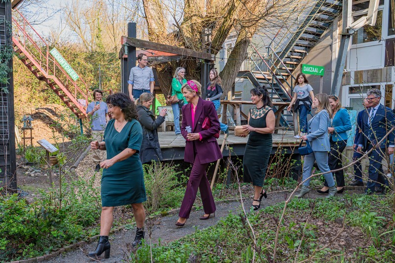Koningin Máxima in het Hof van Cartesius. Foto: Harrie van Veen.