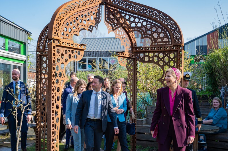 Koningin Máxima in het Hof van Cartesius. Foto: Harrie van Veen.